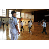 Participants walking