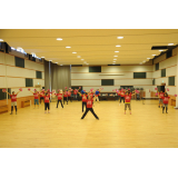 Participants who come in matching matching T-shirts and do YMCA dance