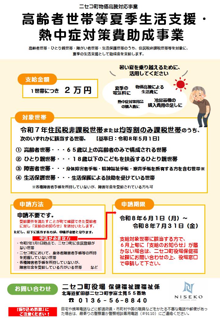 高齢者夏季生活支援助成金